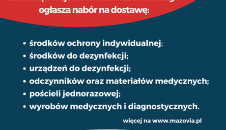 Samorząd Mazowsza szuka dostawców środków ochrony osobistej