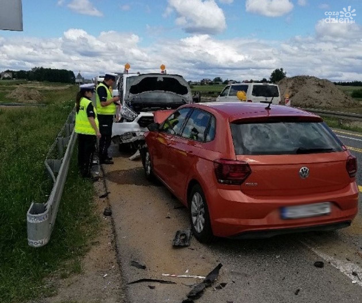 Potrącił pracowników budowy na siódemce