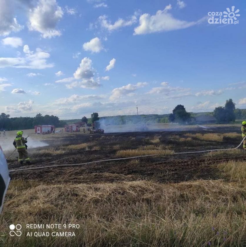 Płoną pola, ścierniska, słoma i sprzęt rolniczy