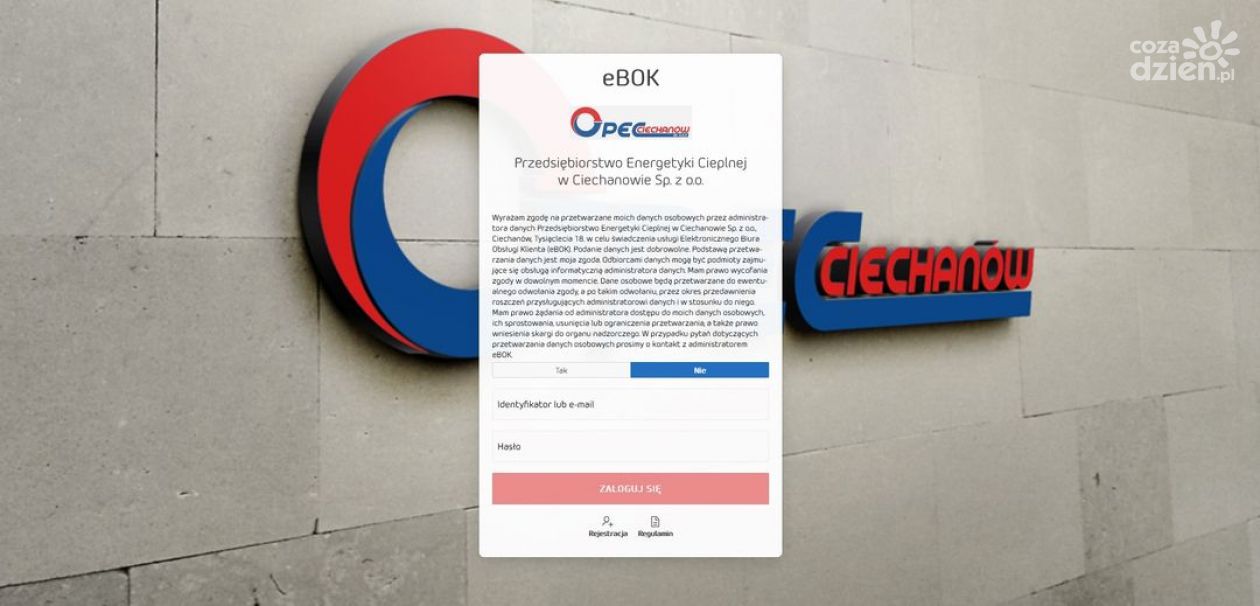 Ciechanowski PEC uruchomił Elektroniczne Biuro Obsługi Klienta