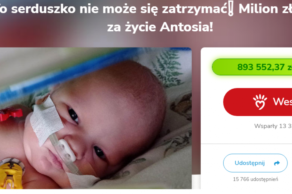 Zbiórka pieniędzy dla Antosia zakończona sukcesem!