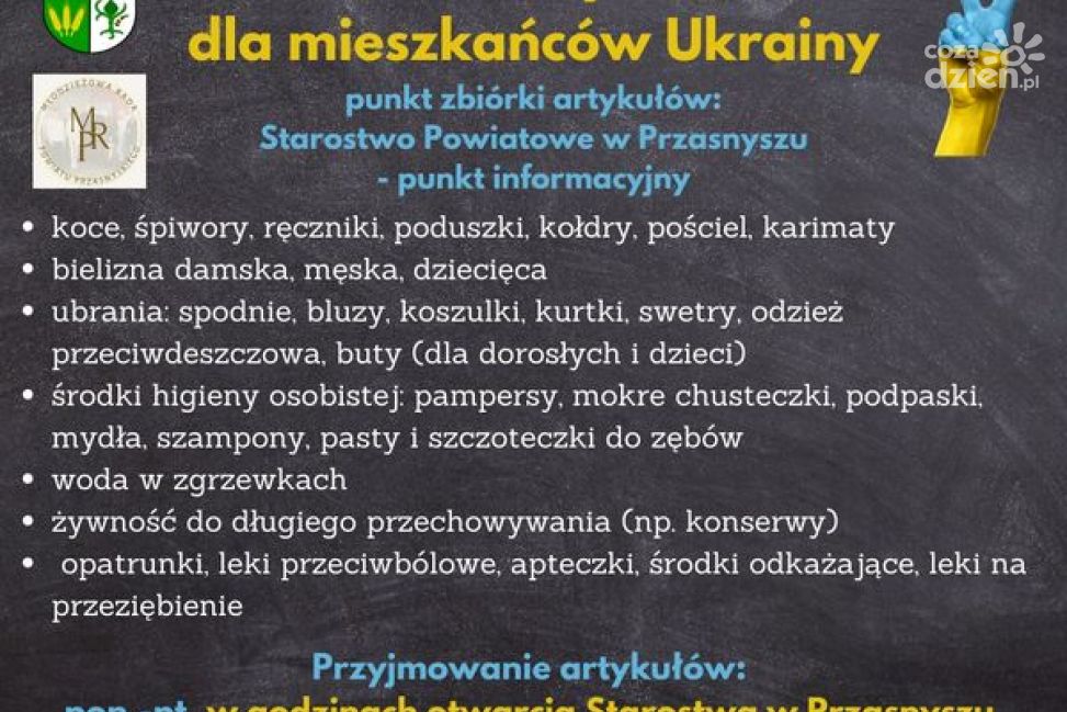 Od poniedziałku zbiórka artykułów w powiecie przasnyskim