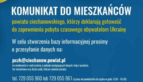 Powiat ciechanowski pomaga - stworzy bazę informacyjną