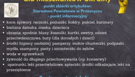 Od poniedziałku zbiórka artykułów w powiecie przasnyskim