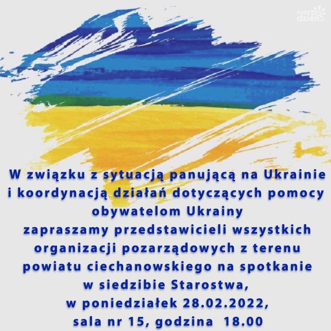 Dzisiaj zebranie przedstawicieli organizacji pozarządowych Powiatu Ciechanowskiego