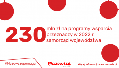 230 mln zł na programy wsparcia od samorządu Mazowsza