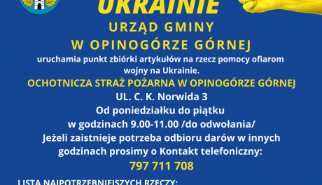 W Opinogórze zbierają artykuły na rzecz pomocy ofiarom wojny w Ukrainie