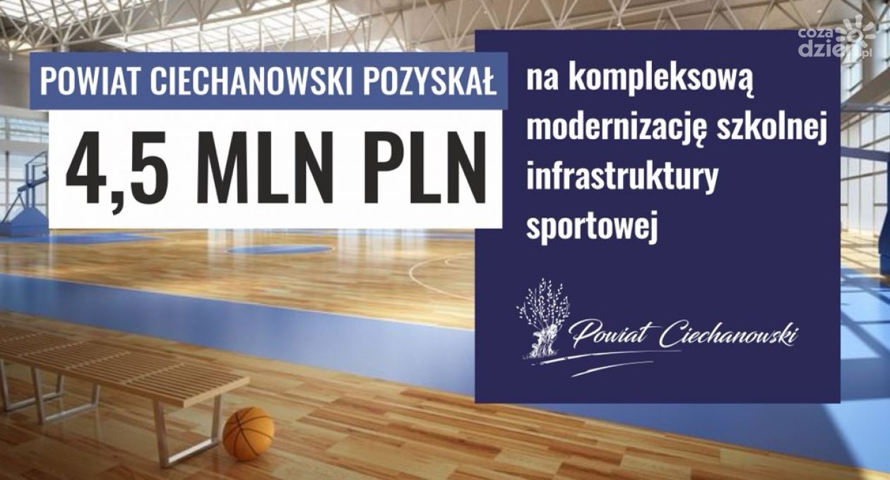Powiat Ciechanowski zmodernizuje infrastrukturę sportową w 5 szkołach