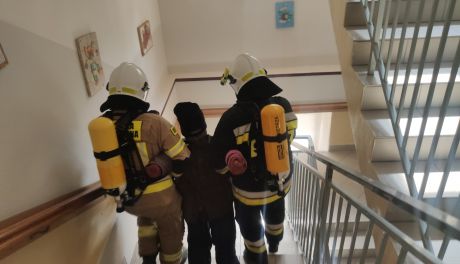 Ewakuację pensjonariuszy i poszukiwania zaginionego trenowali strażacy z powiatu mławskiego