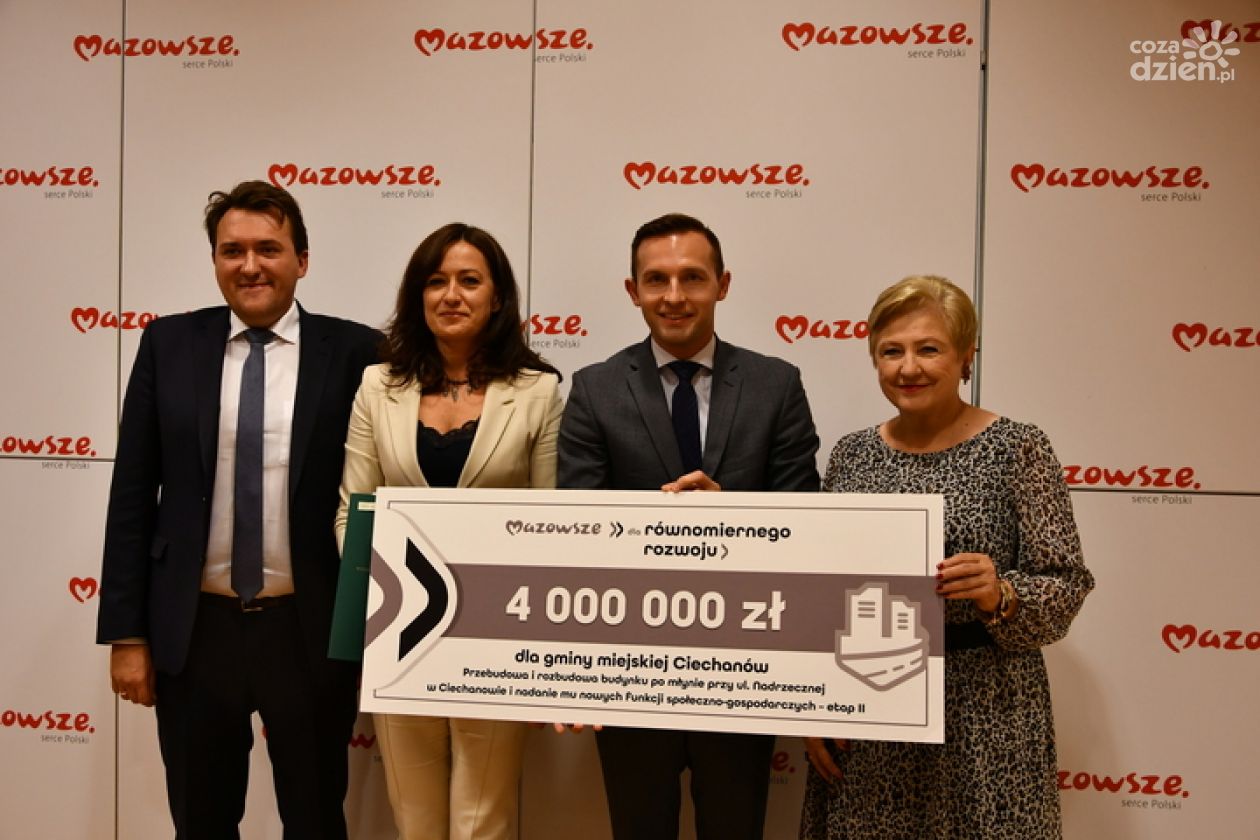 4 miliony złotych przekaże gminie miejskiej Ciechanów Samorząd Mazowsza 