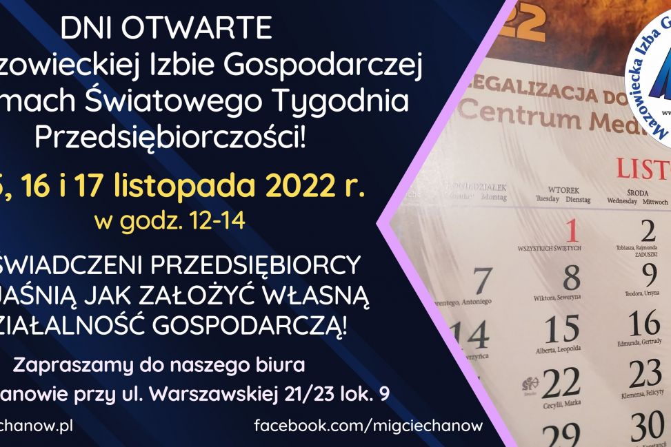 Chcesz założyć firmę? Mazowiecka Izba Gospodarcza w Ciechanowie podpowie jak to zrobić