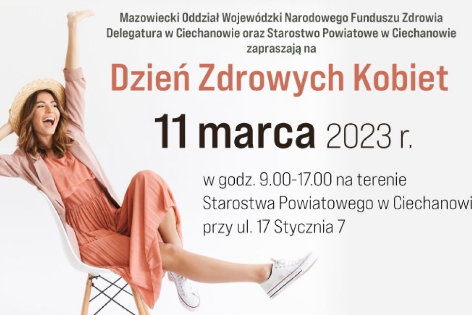 Znajdź chwilę 11 marca. Tego dnia na terenie ciechanowskiego starostwa będziesz mogła zadbać o swoje zdrowie 