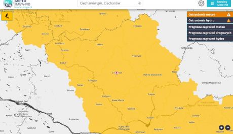 Ostrzeżenie IMGW: Burze z gradem grożą powiatowi ciechanowskiemu i sąsiednim regionom