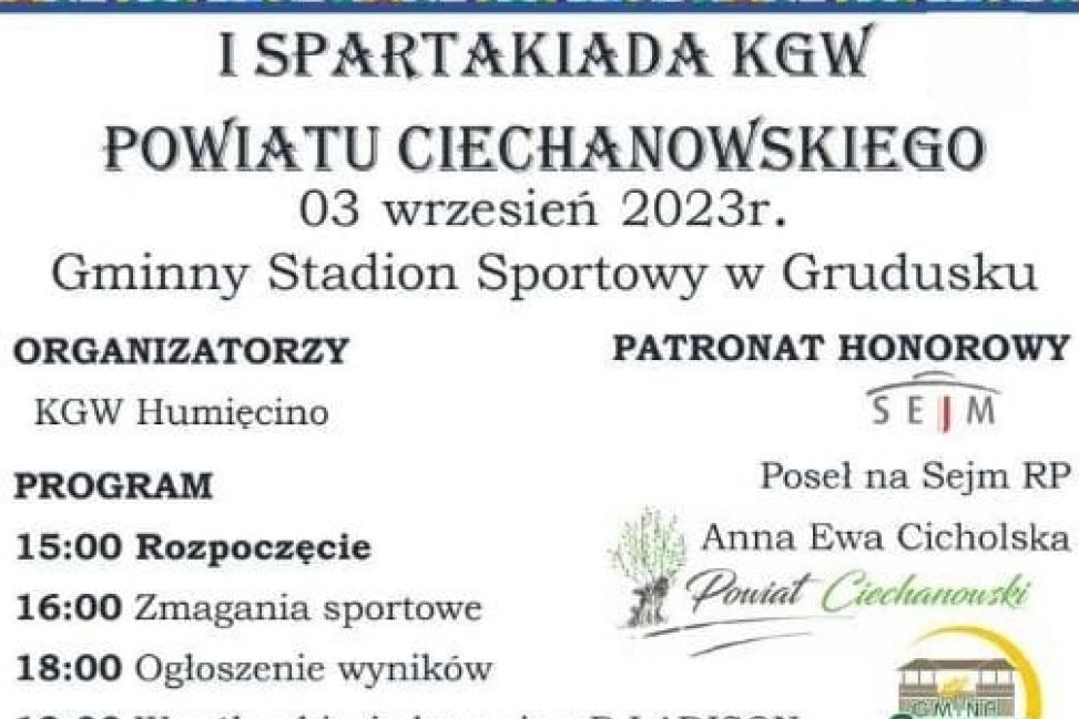 Po raz pierwszy w powiecie ciechanowskim. W Grudusku odbędzie się Spartakiada Kół Gospodyń Wiejskich