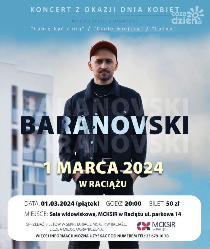 Koncert Baranovskiego z okazji Dnia Kobiet w Raciążu