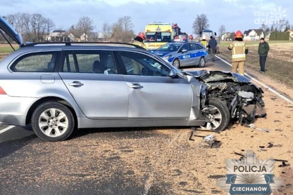 Kolizja drogowa w Nowym Gołyminie - kierowca BMW z prawie 3 promilami alkoholu