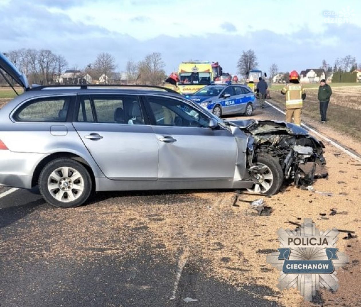 Kolizja drogowa w Nowym Gołyminie - kierowca BMW z prawie 3 promilami alkoholu