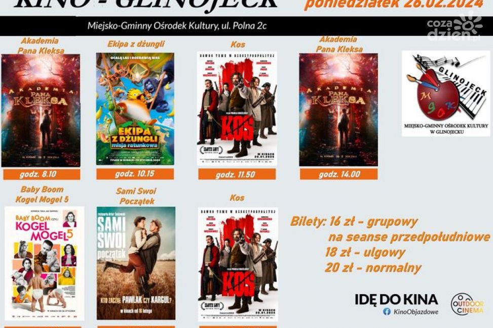 Profesjonalne Kino Objazdowe przyjedzie do Glinojecka