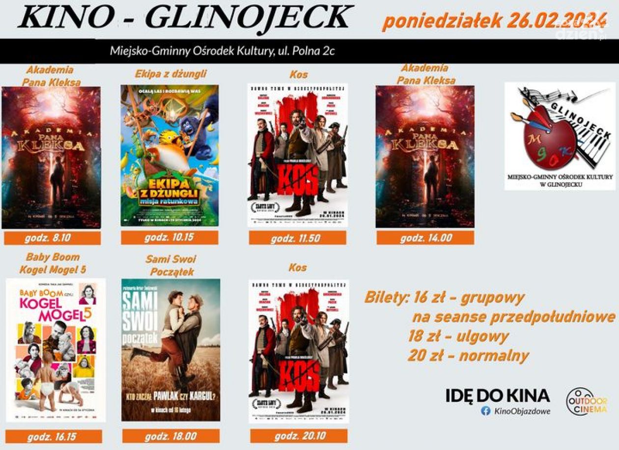 Profesjonalne Kino Objazdowe przyjedzie do Glinojecka