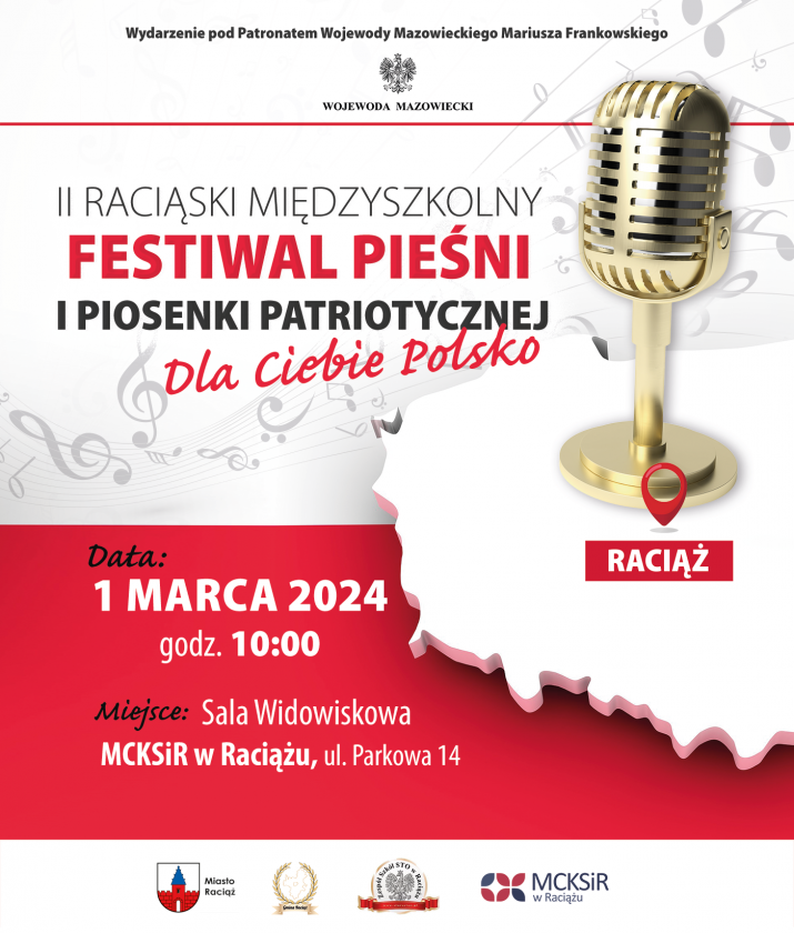 II Międzyszkolny Festiwal Pieśni i Piosenki Patriotycznej „Dla Ciebie Polsko”