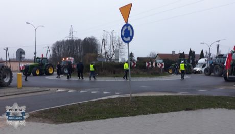 Policja zabezpiecza protesty rolników w Ciechanowie