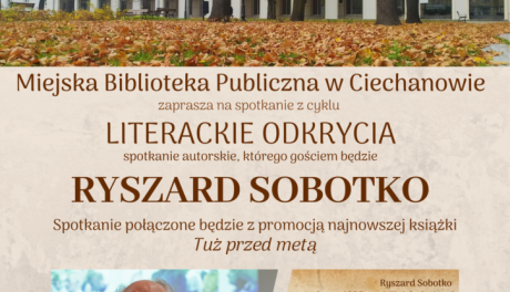 Spotkanie z Ryszardem Sobotko: poznaj tajemnice nowej książki "Tuż przed metą" 