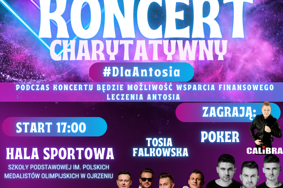 Koncert charytatywny #dlaAntosia w Ojrzeniu – pomoc dla Antosia Malinowskiego