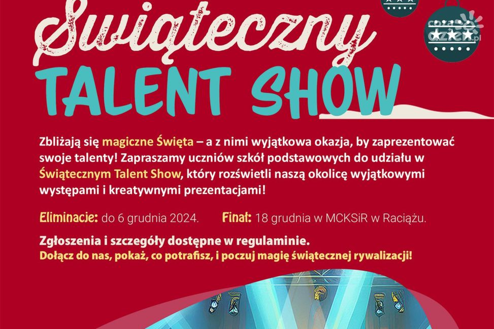 Świąteczny Talent Show w Raciążu: Weź udział i zabłyśnij!