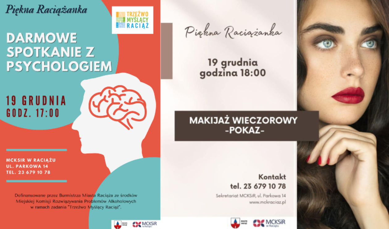 Bezpłatne zajęcia wizażu i spotkanie z psychologiem w Raciążu