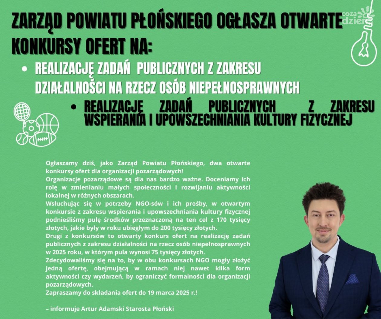 Masz pomysł na sportowe wydarzenie? Płońsk daje 200 tys. zł na realizację!