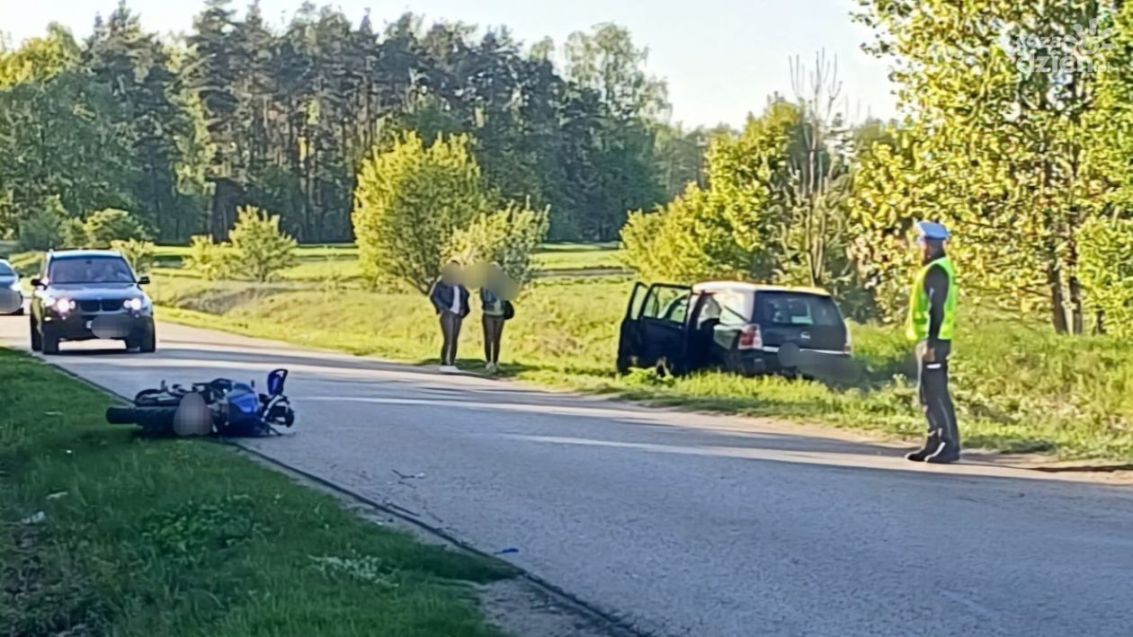 Niedziela na sygnale! Motocyklista zderzył się z autem
