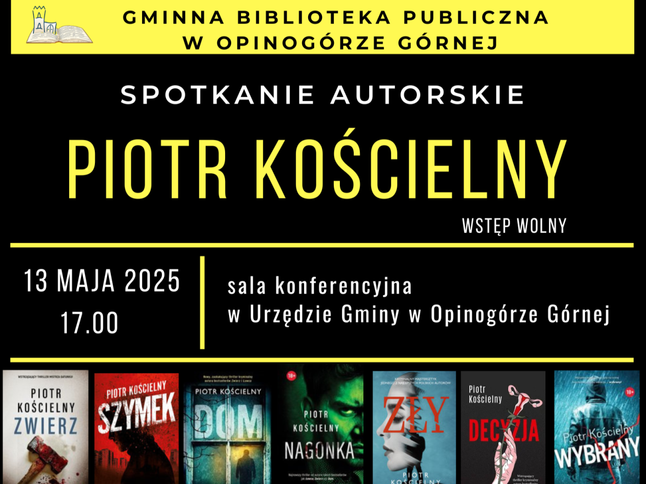 Bestsellerowy pisarz przyjedzie do Opinogóry