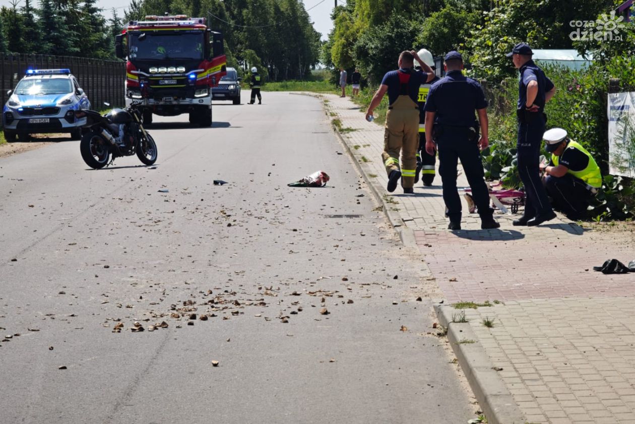 Miączyn Duży. Rowerzysta wjechał pod motocykl