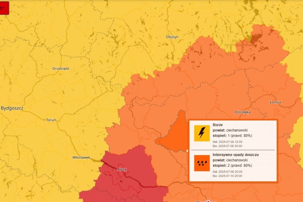 IMGW ostrzega: Nadchodzą burze, a po nich intensywne ulewy. Wydano alert 2. stopnia