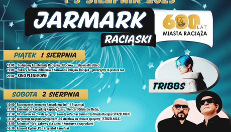 XII Jarmark Raciąski 2025. Trzy dni zabawy, koncertów i historii na 600-lecie miasta